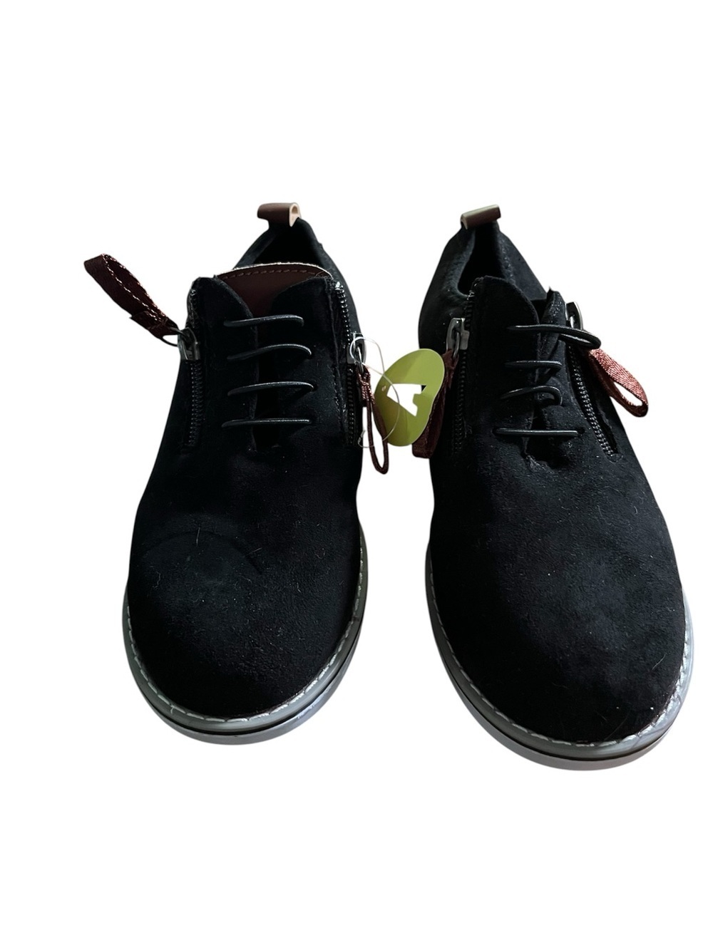 Steve Madden Kids Black Suede Lace-Up Chukka Boots with Side Zipper
